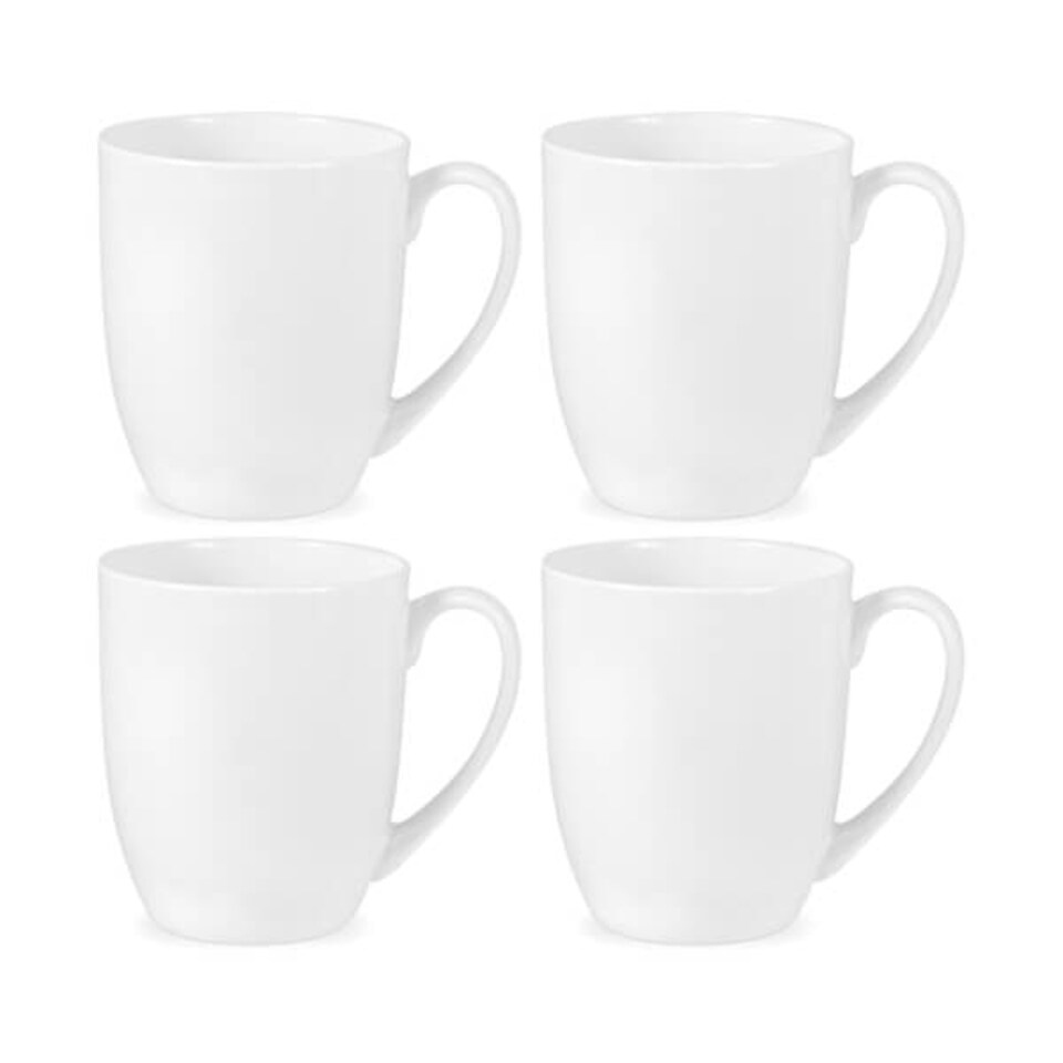 Royal Worcester Serendipity White Set of 4 Barrel Shape Mugs Tesco