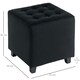 image 7 of HOMCOM Square Footstool Small Ottoman with Wood Legs for Bedroom | Grey | Dark Grey | One size | 1