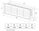 image 2 of Mahogany 120x440mm Internal Door Plastic Ventilation Grille Air Vent Collar | Brown | Mahogany