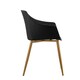 image 3 of Set of 2 Eden Modern Dining Chairs, Faux Leather Padded Cushion & Solid Wooden Legs Black