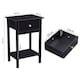 image 7 of Bedside Table Solid Wooden with large Open Shelf and Drawer Black Set of Two Arlo | Black | Black