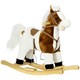 image 1 of HOMCOM Rocking Horse with Music, Sound, Wagging Tail, Kids Ride On Horse with Saddle Gift for Ages 3-6 Years, Brown