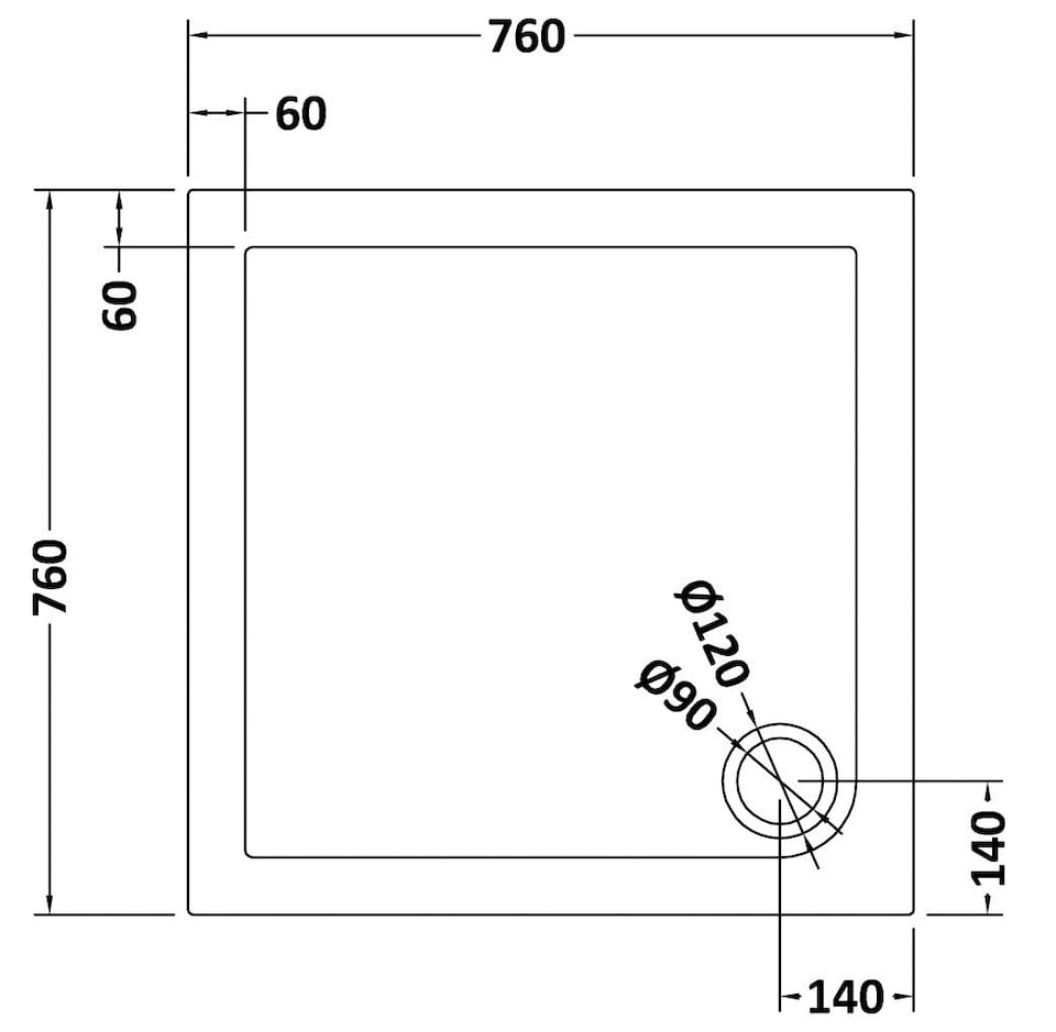 image 1 of Balterley Premium Square Shower Tray | Grey | Grey Slate | 1