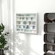 image 2 of HOMCOM 5-Tier Wall Mounted Display Cabinet, Display Case with 4 Adjustable Shelves, Glass Doors for Home Office Ornaments 60x80cm, White