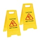 image 3 of 2 x Double sided Bright Yellow Plastic Wet Floor Cleaning In Progress 'A' Sign For Slippery Floors/Washrooms & Public Areas