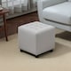 image 2 of HOMCOM Small Footstool Ottoman, Velvet Footrest, Square Foot Stool with Rubber Wood Legs and Padded Seat for Living Room, Bedroom, Entryway, 35 35 35cm, Light Grey | Grey