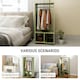 image 5 of HOMCOM Open Wardrobe Clothes Rail Bedroom Clothes Storage Rod Shelves Green Green | One Size