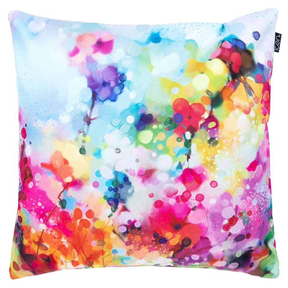 image 1 of 4PK Cushion x2 Spring Flower x2 Plain Aqua