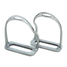 Shires Safety Horse Bent Leg Stirrups - Silver - 3.75in
