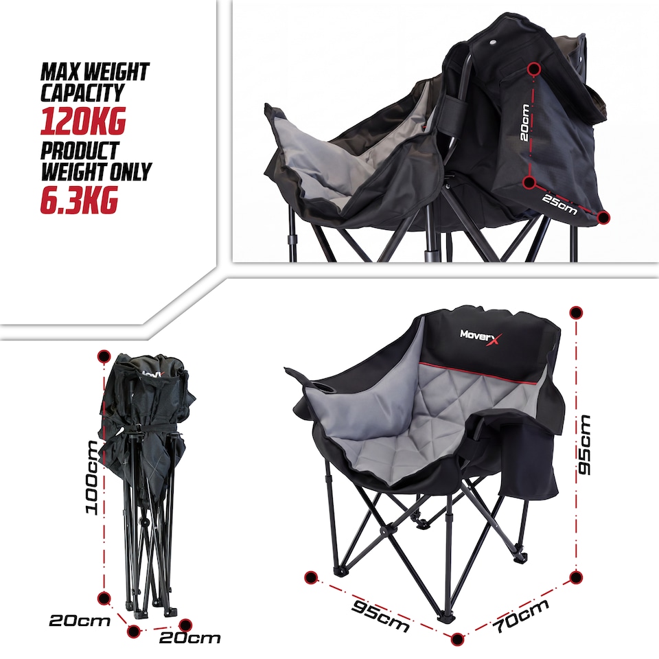 image 1 of MoverX Oversized Camping Chair, Capacity 120kg