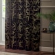 image 4 of Paoletti Bamboo Fully Lined Jacquard Eyelet Curtain Pair, 229cm width x 229cm drop | Black | Black | 1