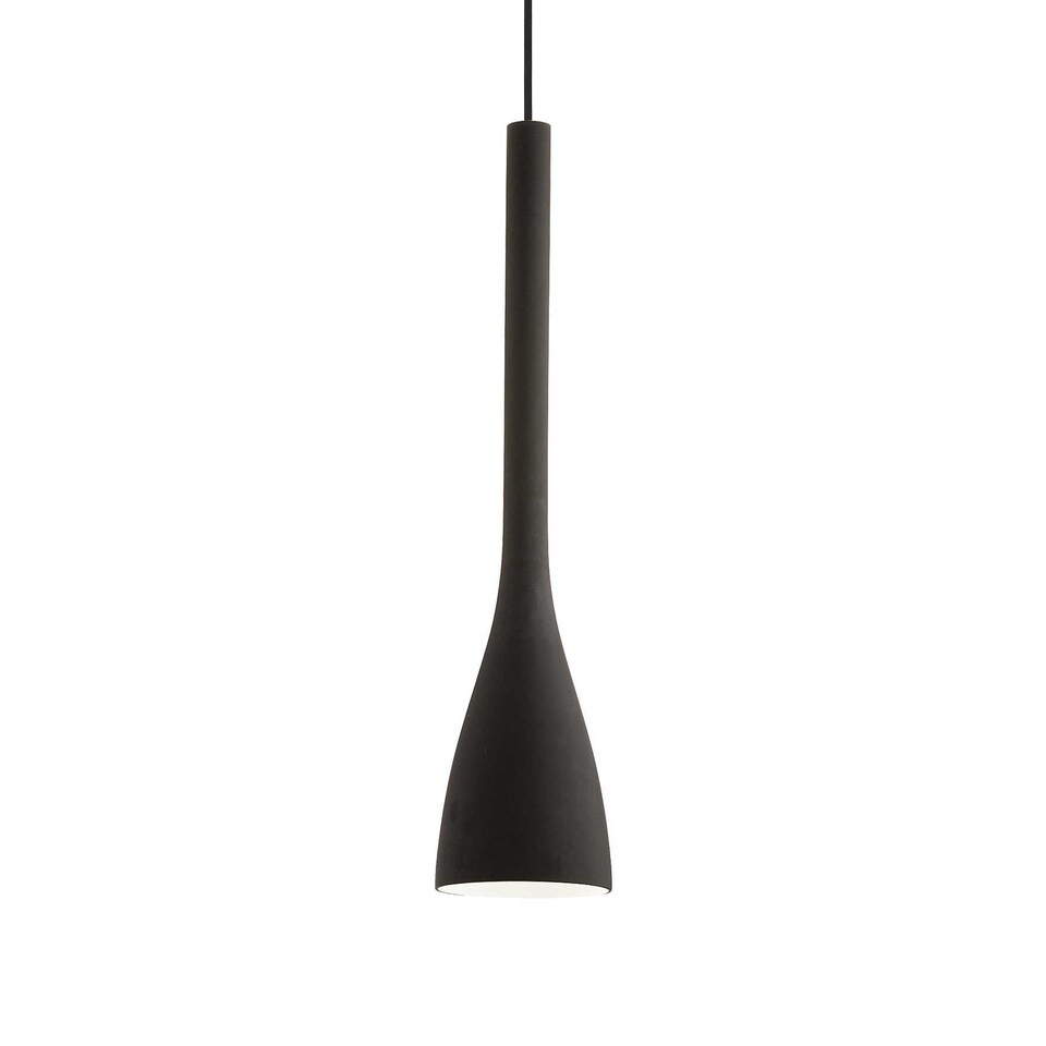 Flut 1 Light Large Ceiling Pendant Black, E27