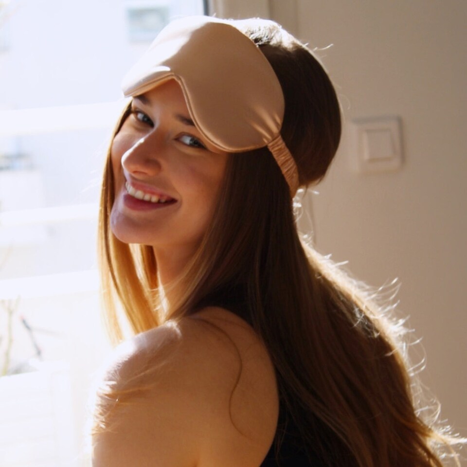 image 1 of SMUG Cloud Padded Satin Sleep Mask - Caramel