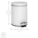 image 3 of Harbour Housewares Bathroom Pedal Bin - 3L - Matt Grey - Round Stainless Steel Slim Rubbish Dustbin Lid and Inner Liner Bucket