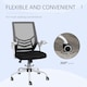 image 8 of Vinsetto Mesh Swivel Office Chair w/ Lumbar Support, Black and White