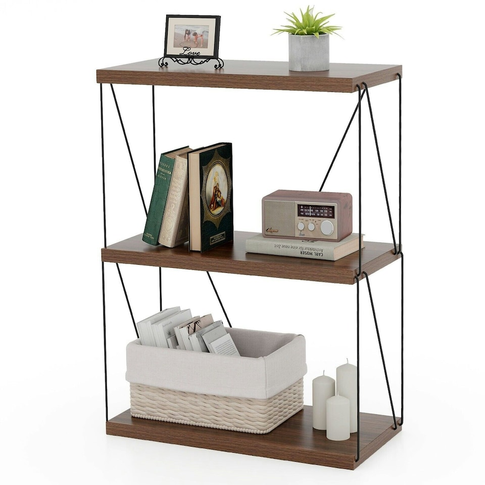 image 1 of COSTWAY 3-Tier Display Rack Industrial Storage Shelving Unit