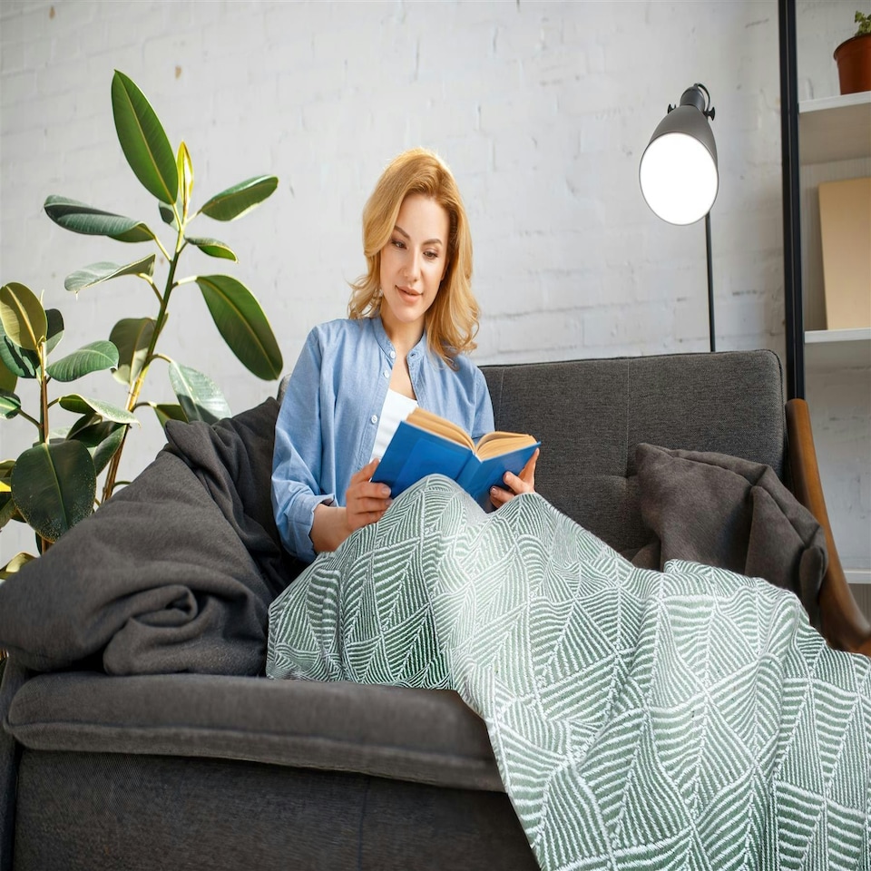 image 1 of Zahra Pistachio Blanket/Throw Green | 130x150cm