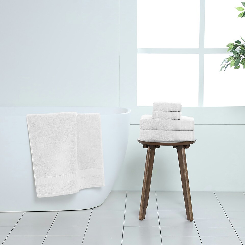 image 1 of Martex 100% Cotton Towel Bale - 2 face cloths & 2 hand towels - White White | Face cloth