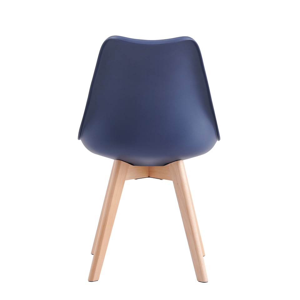image 1 of MCC Direct Set of 2 Plastic Dining Chairs with Solid Wooden Legs Kitchen Chairs Eva