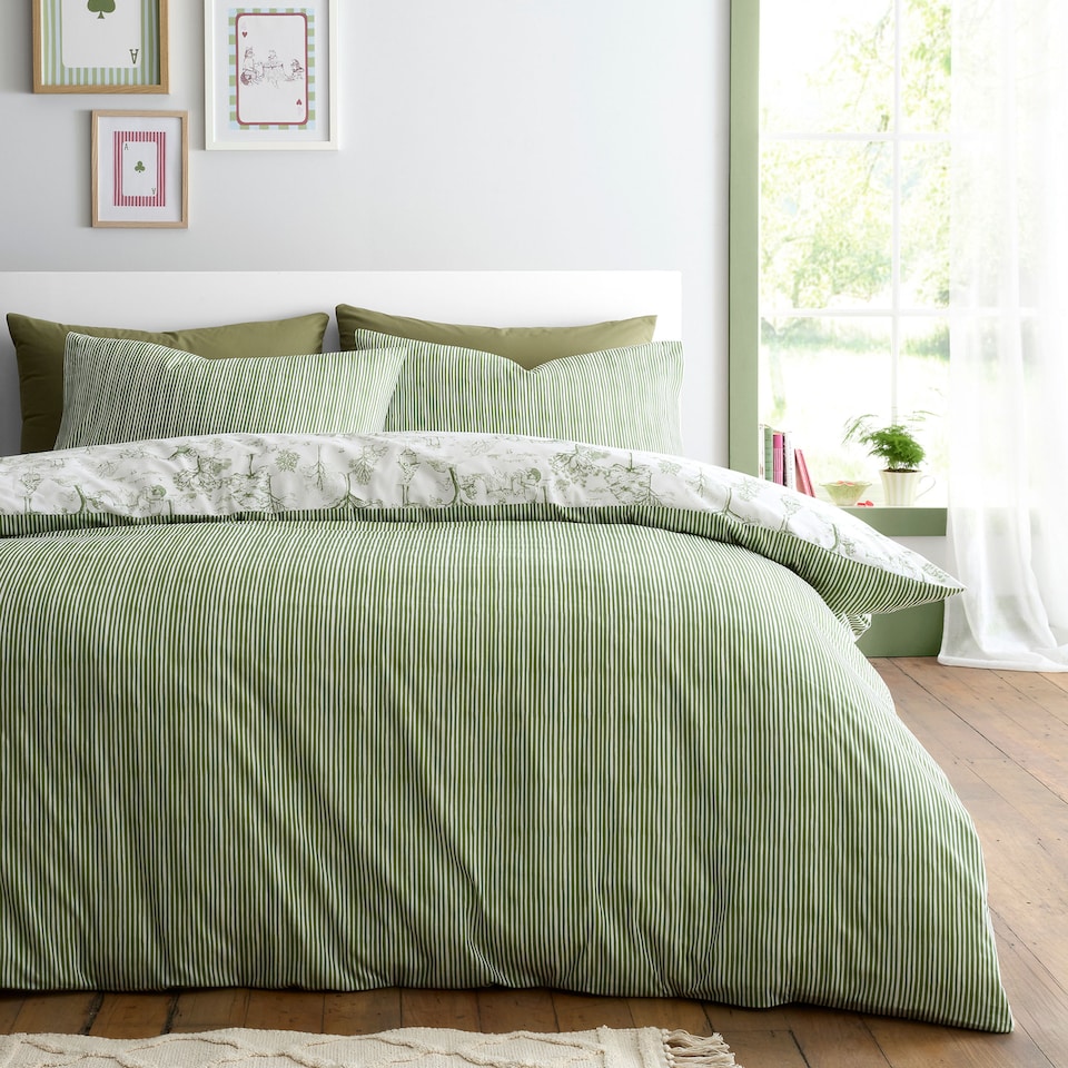 image 1 of Fusion Woodland Toile Duvet Cover Set Green