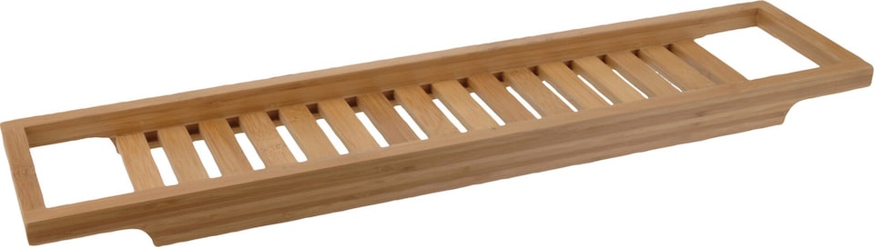 image 1 of Bamboo Bath Tub Caddy Tray Wooden Rack Shelf Organiser