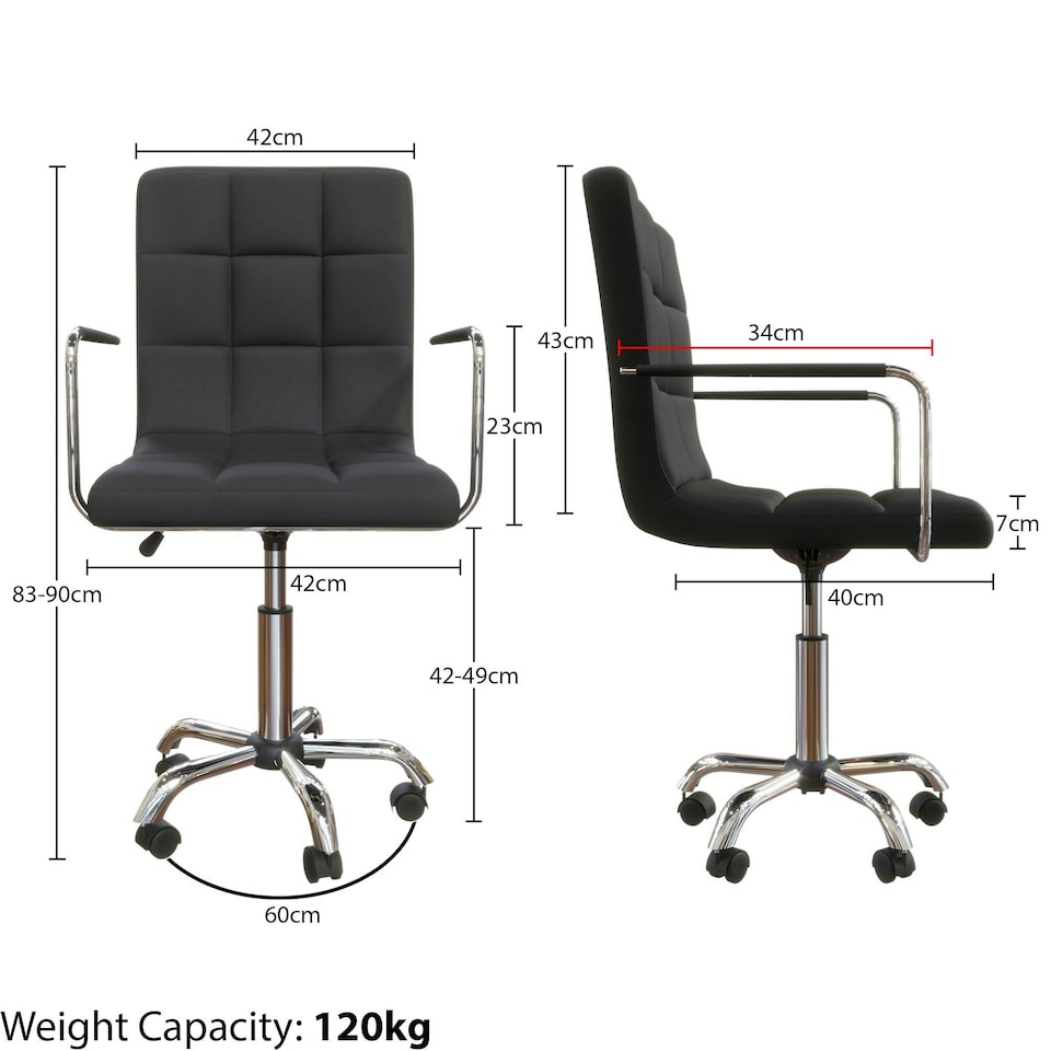 image 1 of Vida Designs Calbo Office Chair Computer Desk Table Chair, Black