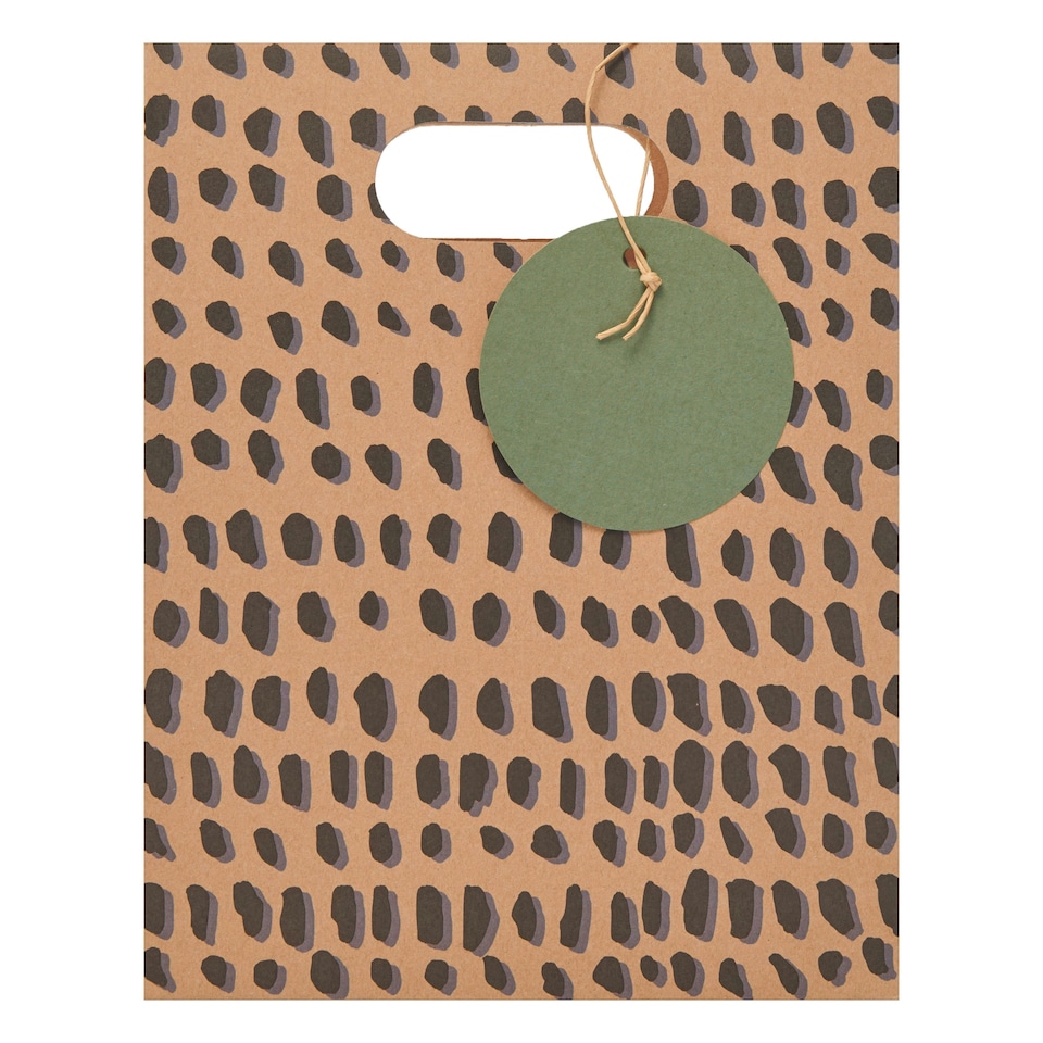 image 1 of Multipack of 3 Medium Gift Bags | Party Bags for Presents | Birthdays | For Him/Her/Friend | Eco Print Design Brown