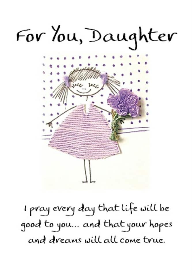 image 1 of For You Daughter Heartfelt Sentimental Verses Keepsake Greeting Card
