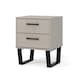 image 3 of Texas 2 Drawer Bedside Cabinet - Industrial Style with Real Wood and Metal Legs | Grey | Grey Waxed Pine | One Size | 1