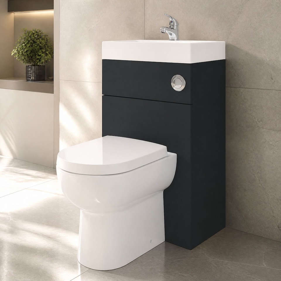 image 1 of Balterley Modern Floor Standing Bathroom 2 in 1 Combination Basin and WC Toilet Unit