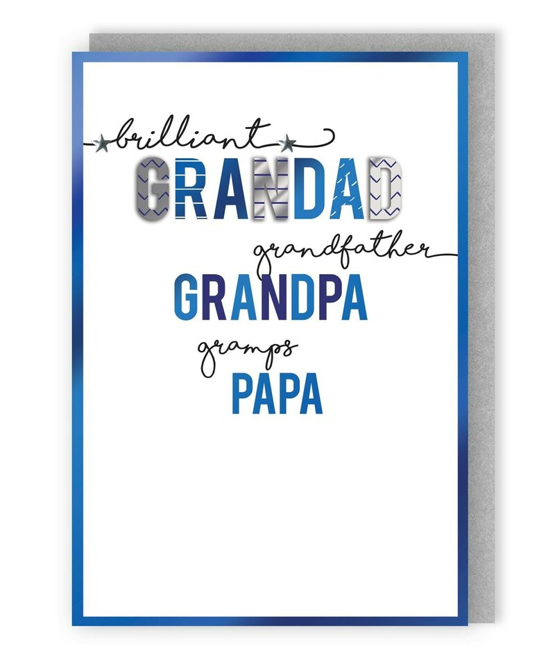 image 1 of Grandad Grandpa Gramps Grandfather Papa Embellished Father's Day Card