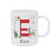 image 1 of Personalised Initial Reindeer Christmas Plastic Mug