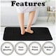 image 3 of VELVETIO Greek Bath Mat & Pedestal Mat Water Absorbent Non Slip Toilet Rugs Black