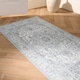 image 3 of OHS Vintage Print Washable Indoor Carpet Floor Rug Runner, 66x200cm - Grey | Grey | 66x200cm