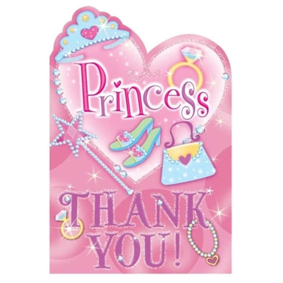 Prismatic Princess Thank You Notes with Envelopes - Pack of 8