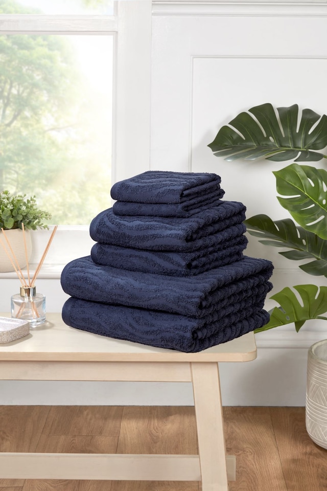 image 1 of Safari Cotton Luxury Towels Soft and Absorbent | Blue | Bath towel