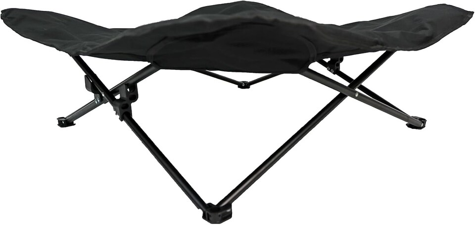 image 1 of Actiaspet Elevated Dog Bed with Steel Frame and Poly-Cotton Padding, Indoor Outdoor Pet Cot Black (L)