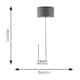 image 5 of ValueLights Tavel Chrome Floor Lamp with Table and Charcoal with Chrome Inner Lamp Shade | Grey