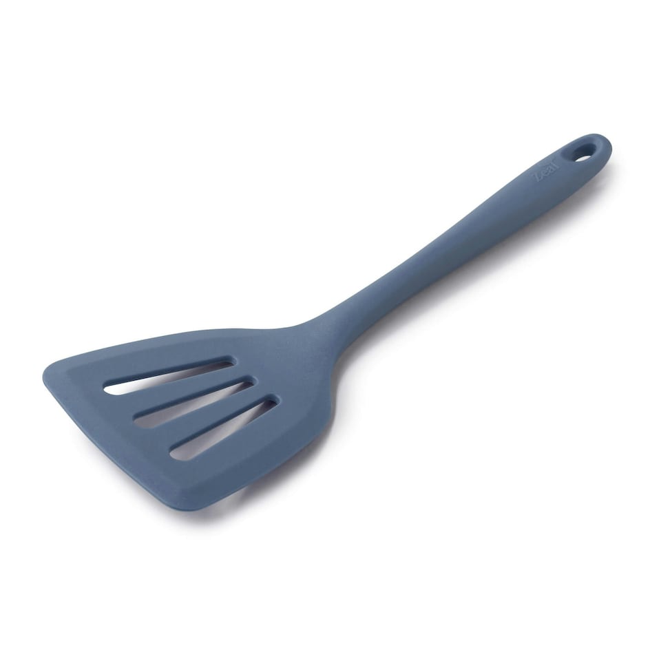 image 1 of Zeal Silicone Flexible Slotted Kitchen Turner, 30cm, Provence Blue