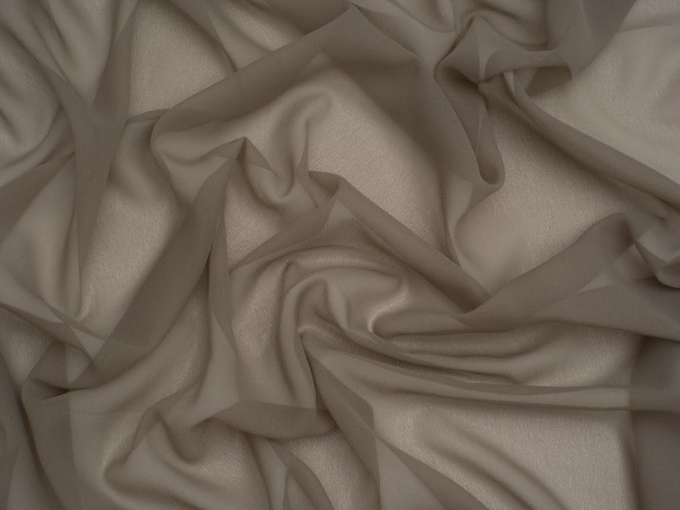 Minerva Core Range Brown Light Sheer Chiffon Fabric for Dressmaking, 110cm / 43" Wide - per metre