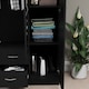 image 9 of Vida Designs Riano 3 Door 2 Drawer Mirrored Wardrobe With Shelf & Clothes Rail, Black