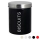 image 1 of Harbour Housewares Black Round Metal Kitchen Biscuit Tin Kitchen Caddy Kitchen Storage Containers Bin Canister