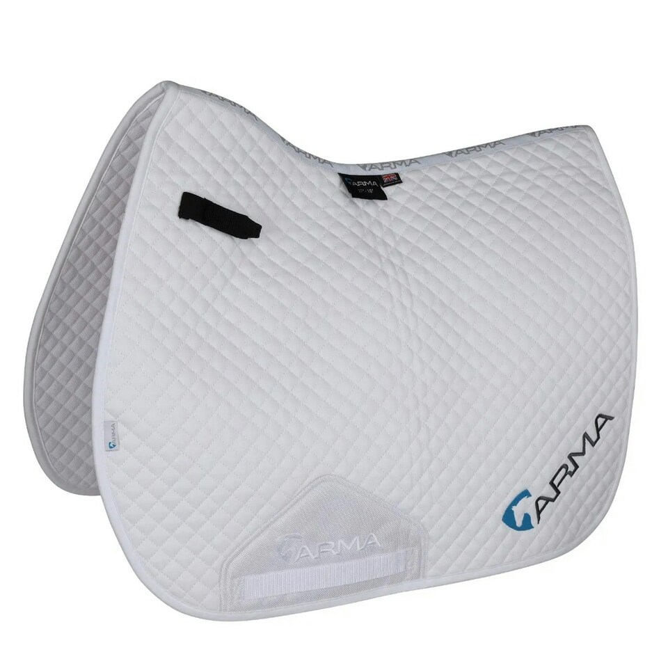 image 1 of ARMA Logo Horse GP Saddlepad - White - 17in - 18in