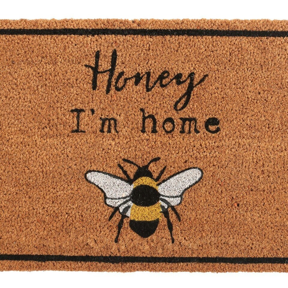image 1 of Something Different Honey I´m Home Bee Door Mat - Natural - One Size