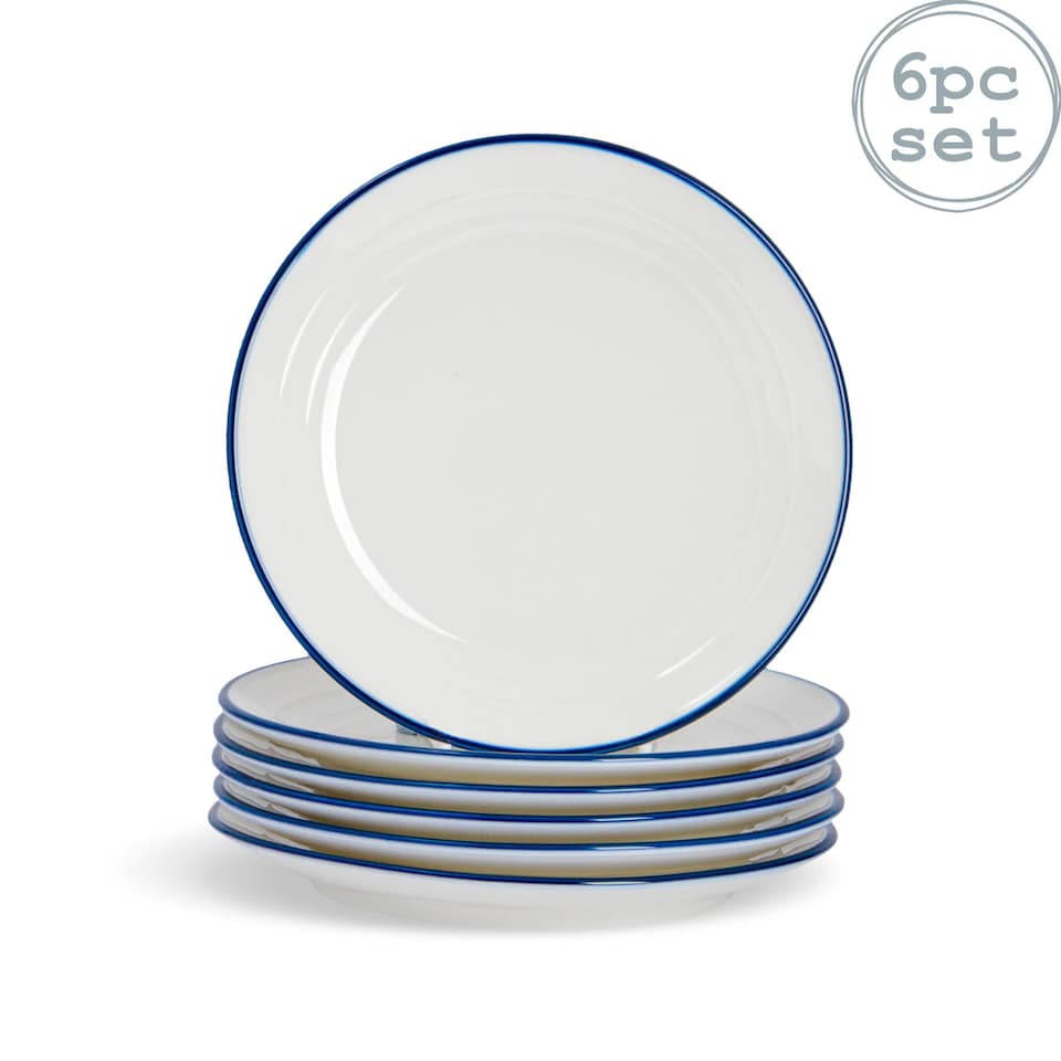 image 1 of Nicola Spring White Farmhouse Side Plates - 16cm - Pack of 6 | White | White