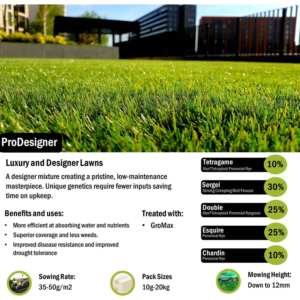 image 1 of Pegdev ProDesigner Luxury Grass Seed Elegant Designer Lawn High Density 5kg