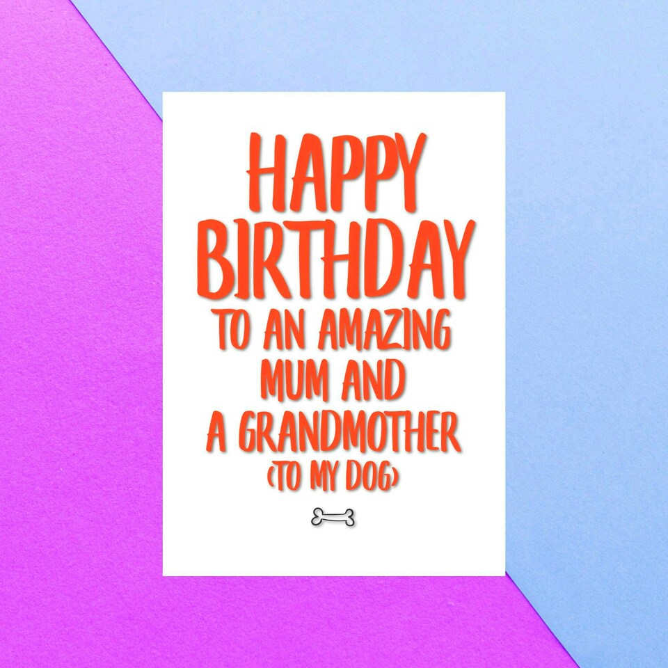 Happy Birthday Dog Grandmother Greetings Card