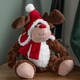 image 4 of 30cm Sitting Plush Christmas Reindeer with Red Hat & Scarf
