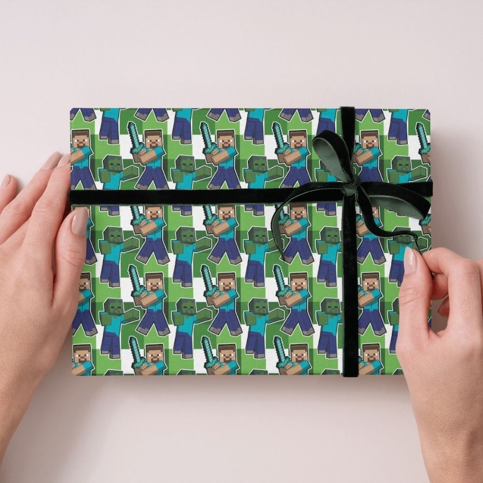 image 1 of Minecraft Gift Wrap Roll 2m