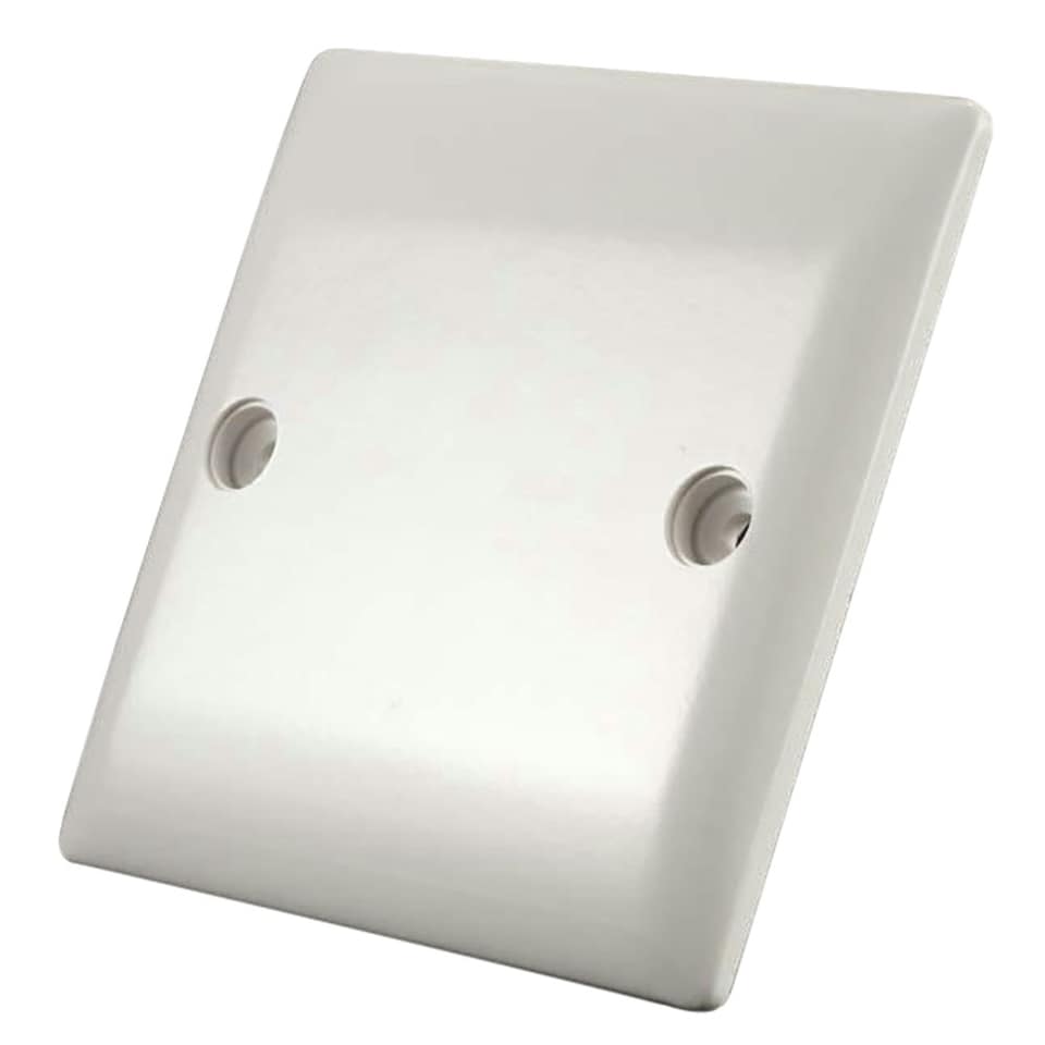 Dencon S/L 1 Gang Blank Plate - White - One Size